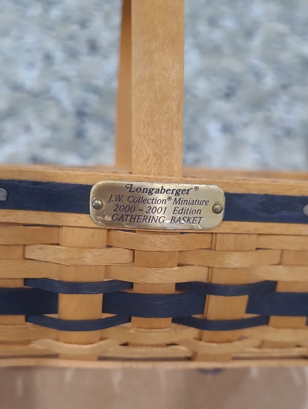 Longaberger J.W. Collection Miniature Gathering Basket 2000- 2001 W/box